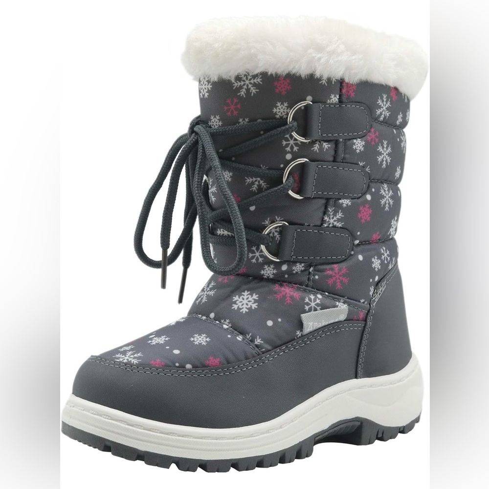 Apakowa Kids Girls Insulated Fur Winter Warm Snow Boots (Toddler/Little Kid)